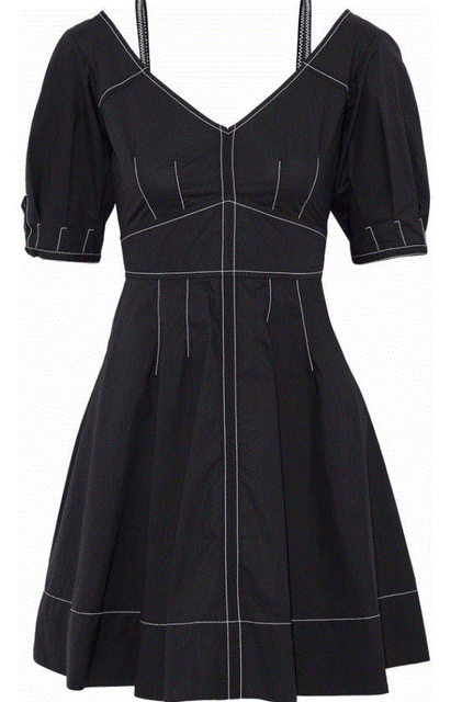 Derek Lam Crosby 10 Dress Fit And Flare Black Cotton Off Shoulder Ebay Derek Lam Crosby 10 Nwt 325 Dress Fit And Flare Black Cotton Off Shoulder New