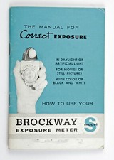 197102 Brockway Exposure Meter Model S Original User Instruction Manual Booklet