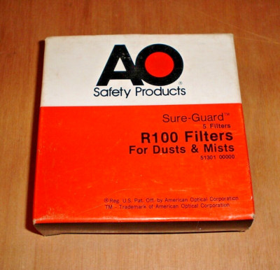 Vintage American Optical Sure-Guard R100 Respirator Filter Pak of 5 Filters