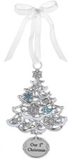 Ganz 3    Our First or 1st Christmas  Holiday Ornament  FREE SHIPPING