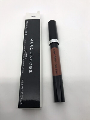 Marc Jacobs Le Marc Liquid Lip Crayon 370 Burn Notice Lipstick Brick Brown NEW