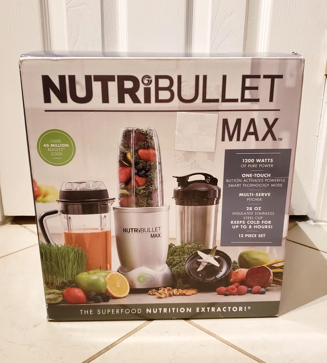 NutriBullet Max Extractor High Speed Blender 1200 Watts 1200W 12 piece Set  VHTF