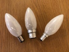 Old Fashioned Type Candle Light Bulbs, Opal 25W 40W 60W BC SBC SES x 10