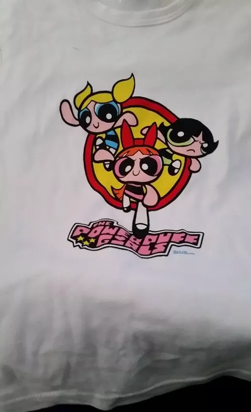 Vintage Powerpuff Girls Junior T Shirt 1999 Circle Background Size JrS New