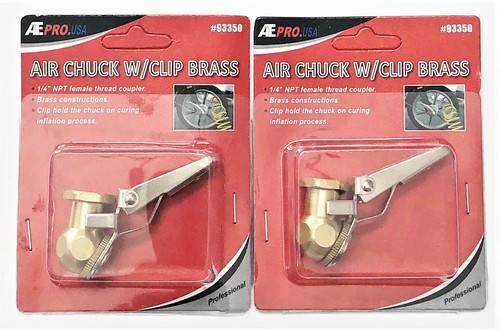 4 ATE PROFESSIONAL BRASS LOCK-ON TIRE INFLATOR AIR CHUCKS 1/4" NPT #93350 - Picture 3 of 3