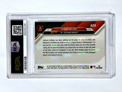 2024 Topps Now JACKSON HOLLIDAY #529 PSA-10 Baltimore ORIOLES - RC 