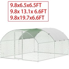 Dome Roof Large Metal Chicken Coop Walk-in Poultry Cage Chicken Pen with Cover