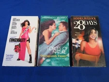 3 Sandra Bullock Film Lot: Miss Congeniality/Forces of Nature/28 Days (VHS)
