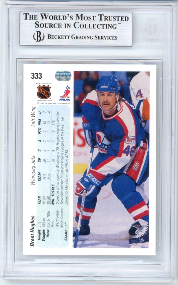POP 1: Brent Hughes RC BGS 9+: 1990-91 Upper Deck Rookie Card Gisto - Image 2 of 3