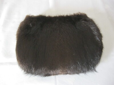 Elegant old fur muff/muff/bag made of brown fur Nutria or mink/planned