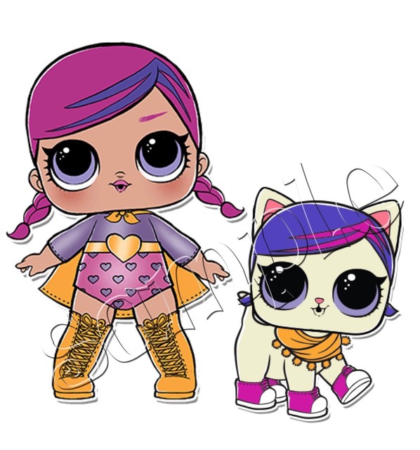 Iron on Transfer LOL Doll Dolls Surprise Pet Super BB B.b Suprr Kitty