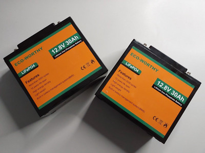 2 Stück LiFePo4 12V 30Ah Akku Lithium Barrerie mit BMS 3000 Zyklen - unbenutzt