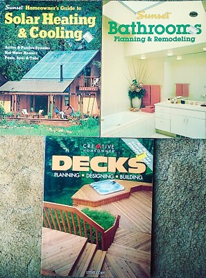 SOLAR HEATING, BATHROOMS, DECKS PLANNING, SUNSET, CREATIVE PUB., BRAND NEW, NM-M