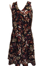 Mossino Dress, Medium, Sleeveless, Multicolor, v-neck, lined Fit And Flare