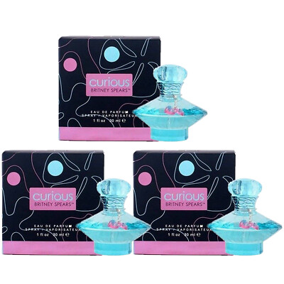 Pack of (3) New Britney Spears Curious Eau De Parfum Spray,