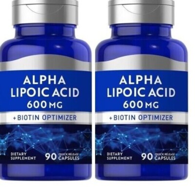 Alpha Lipoic Acid 600mg plus Biotin Optimizer 2X90 or 1X180 Caps