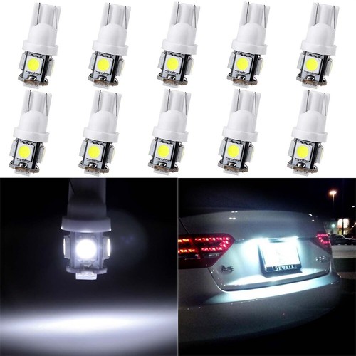 Autodayplus 10x T10 194 LED Bulbs – 6000K White, 1/2 Socket, Instrument Cluster & Dash - View #2