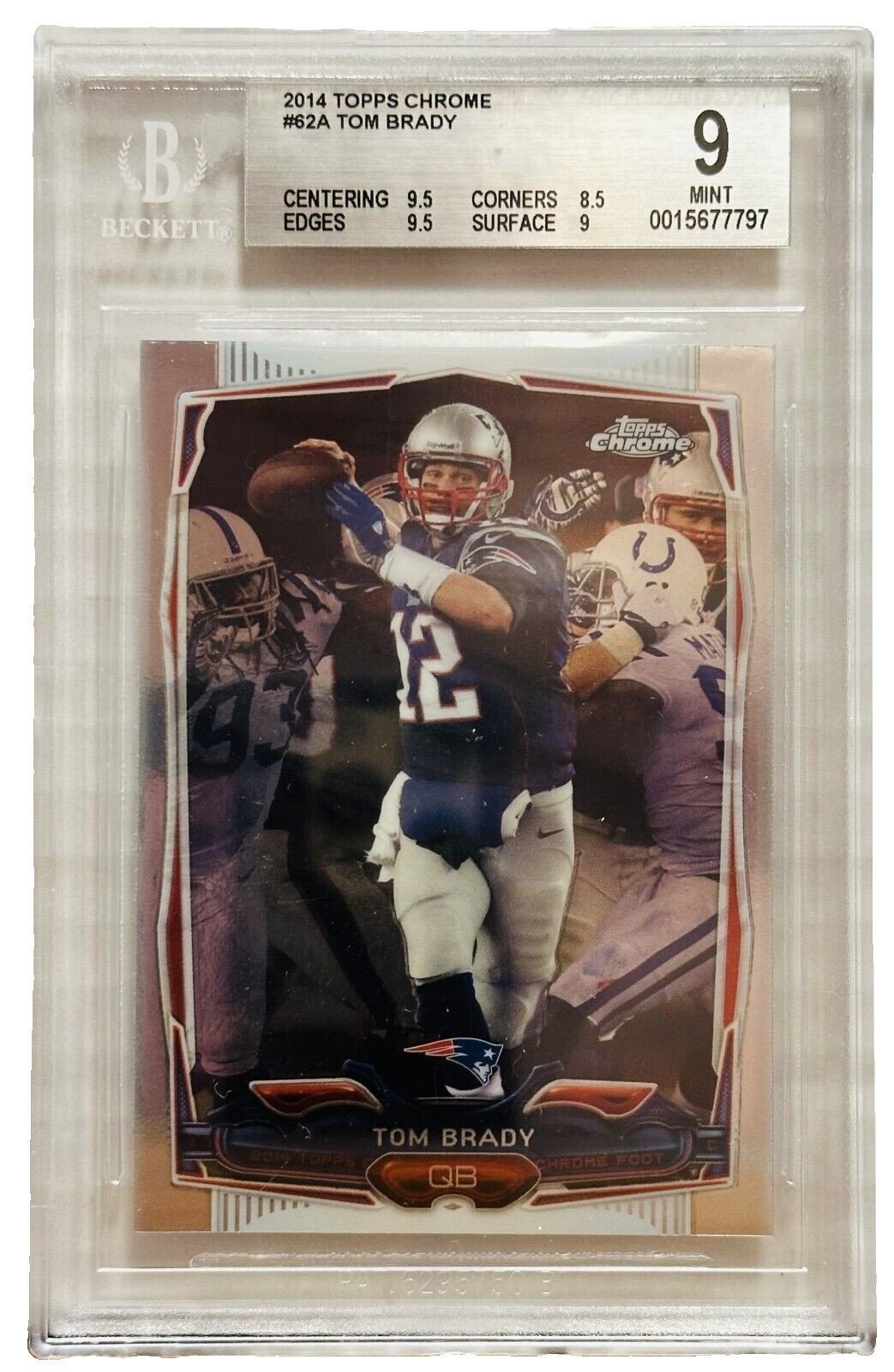 2014 Topps Chrome 62 Tom Brady BGS Mint 9 New England Patriots