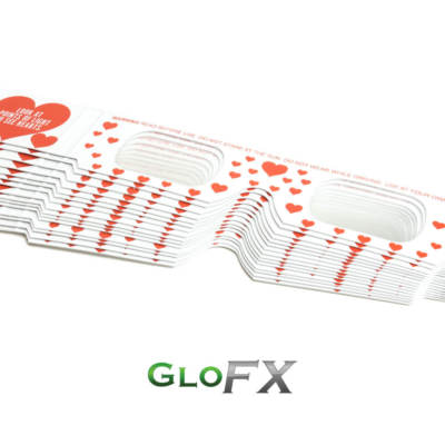 GloFX Heart Effect Paper Cardboard Diffraction Glasses Heart Shape - Pack of 50