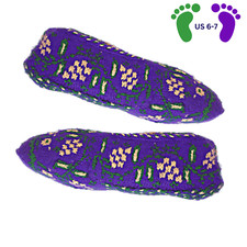 Handmade Knitted Slippers, Girl Women, Gift Ideas, US 6-7 Size, Free Shipping