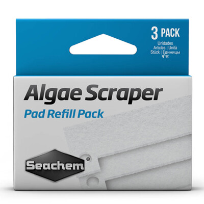 SEACHEM ALGAE SCRAPER REPLACEMENT SCRUBBER PADS - 3 per PACK for AQUARIUMS   