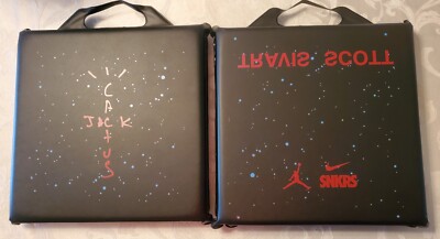 2 Air Jordan Retro 4 Cactus Jack Travis Scott Black Red Blue Seat Cushion Promo