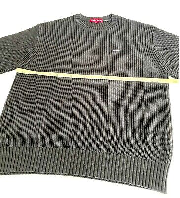 BRAND NEW SUPREME Small Box Logo Black Textured Knit Sweater