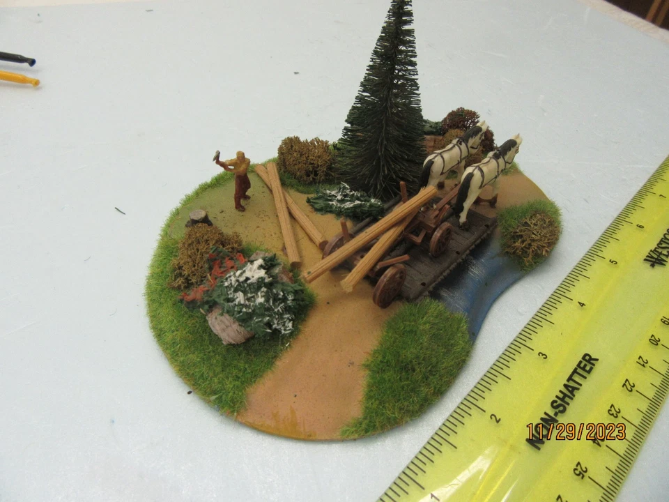 HO - Faller  Custom Lumberjack at Work Diorama w/Acc.  6" x 4" x 4" - Image 2 of 4