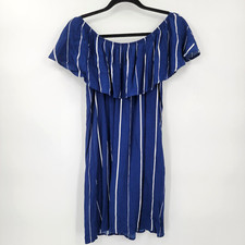 Everly Women's Small Ruffle Top Blouse Stripe Anthropologie USA Made Shirt