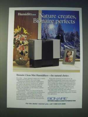 1989 Bionaire Clean Mist Humidifier Ad - humidity Nature creates | eBay