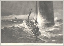Latarnia morska "Mieleń latarnika" oryginalna drzeworyt z 1892 roku