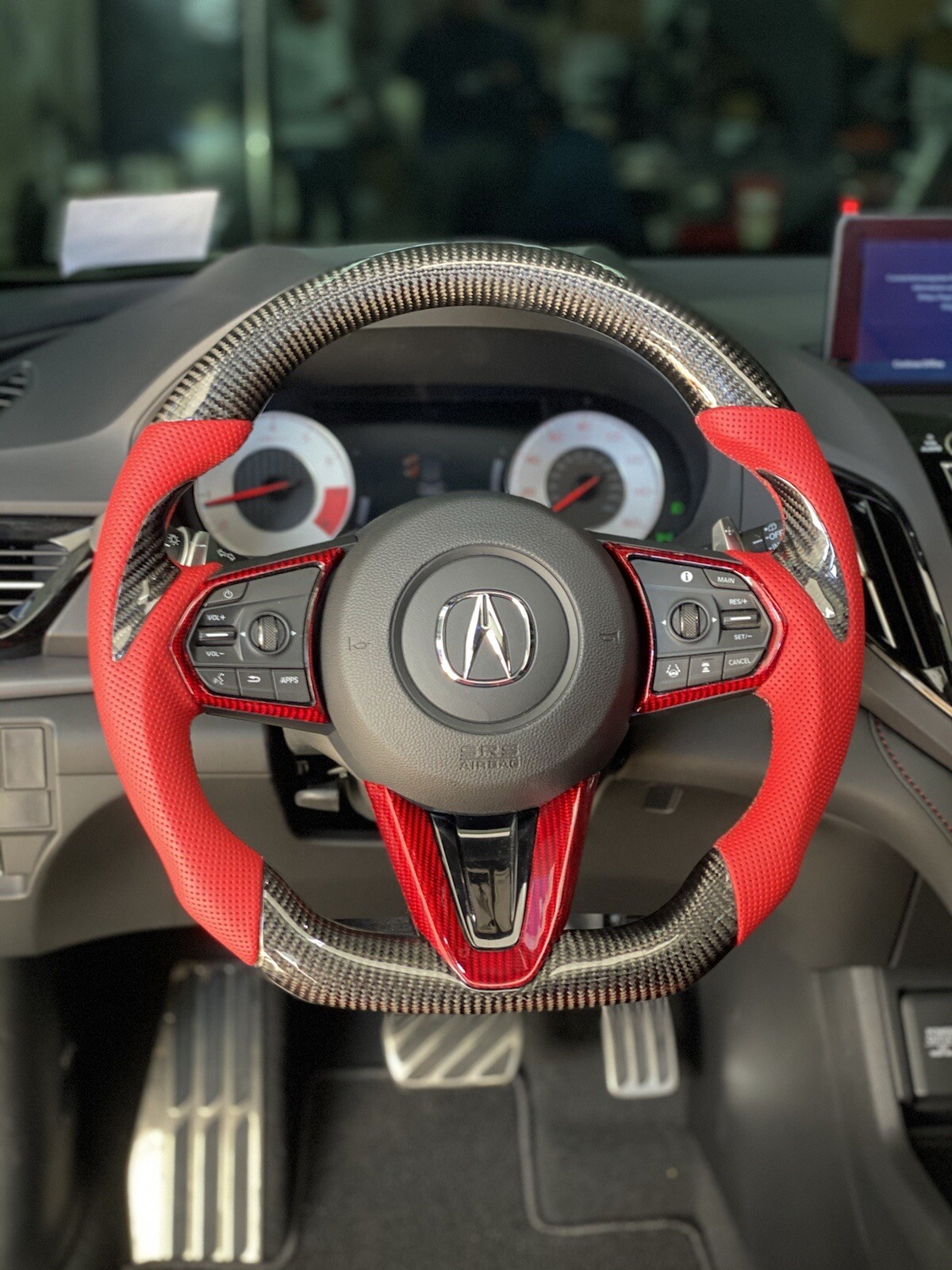 2019 2020 2021 Acura RDX Black Carbon Fiber steering wheel Red leather