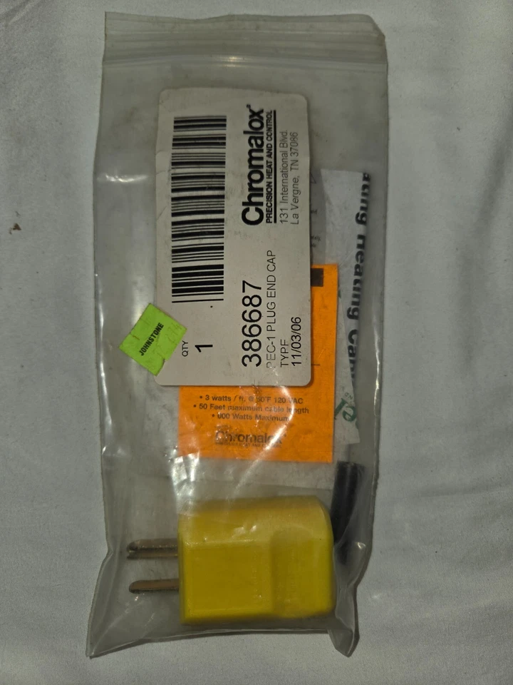 Chromalox 386687 Plug and End Seal Kit for Chromalox 20 AWG G31-645 Heat Tape - Imagem 3 de 4