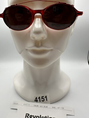 New Vintage Revolution Eyewear With Sun Shade RE070 Red Marble 46 16 145