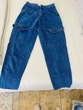 Vintage 1990s Bugle Boy Teal Cargo Pants