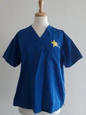 EWC Medici Collection Unisex "Star Career Academy" Royal Blue Scrub Set Sz S