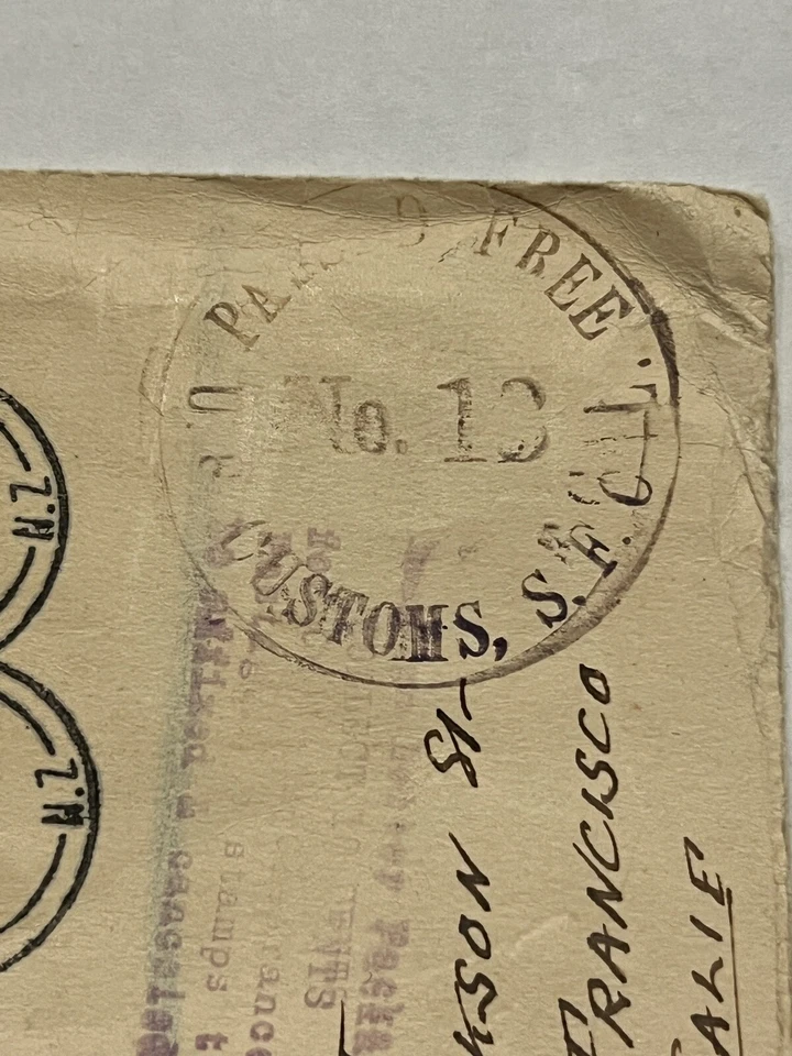 RARO 1939 REGISTRADO NUEVA ZELANDA CUBIERTA ADUANAS SFC PASADO MATASELLOS A CALIFORNIA Foto 2 de 4