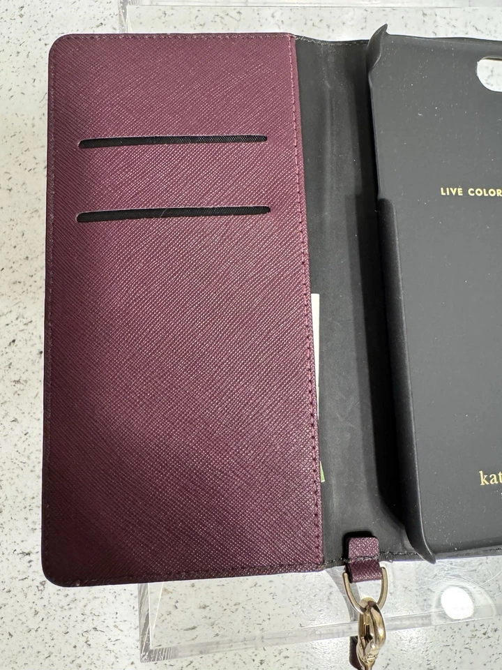 KATE SPADE Purple Leather iPhone 7 case Wallet Bag - Image 3 of 4