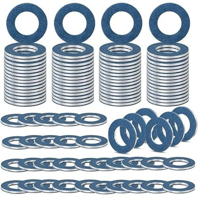 #ad 100 PCS Aluminum M12 Crush Washer Oil Drain Plug Gaskets Washers Seals Blue $40.99
