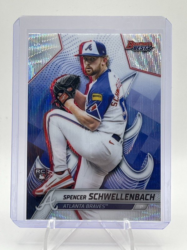 2025 Bowman's Best #68 Rookie Spencer Schwellenbach Wave Refractor-Braves