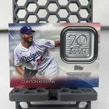 2021 Topps Baseball Series One Clayton Kershaw 70th Anniversary Logo Patch