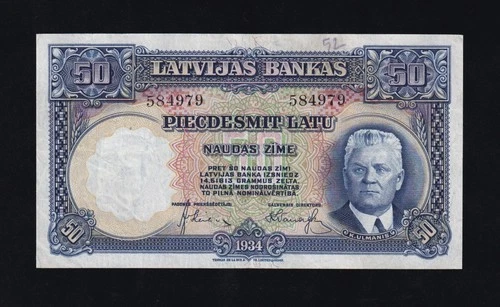 50 Latu 1934 Latvia Latvija, P-20a , President K.Ulmanis