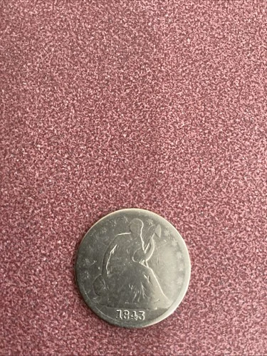 1843 Seated Liberty Half Dollar, Large Letter Reverse