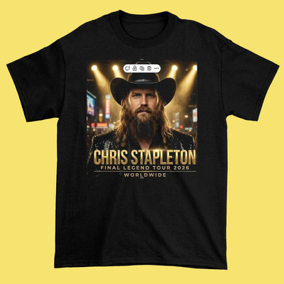 Chris Stapleton- Final Legend Tour 2026 Worldwide Black Shirt All size BS816