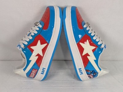 Bathing Ape Bape Sta Captain America Marvel x Bapesta Size 8 | eBay