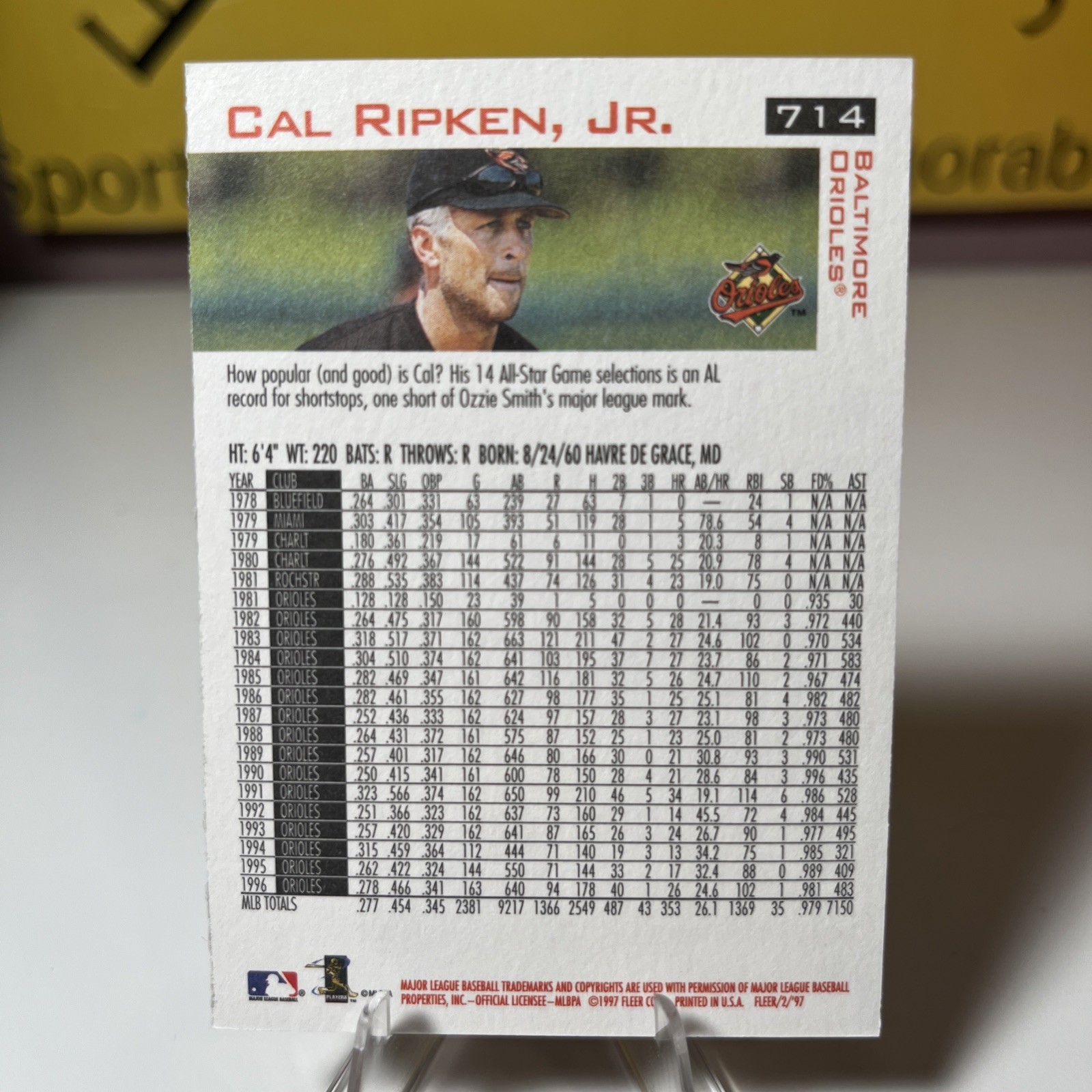 1997 Fleer - Encore Cal Ripken #714 | eBay