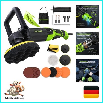 Etoolab Auto Poliermaschine 1300W Profi Set 22tlg mit Geschwindigkeitsregler ...