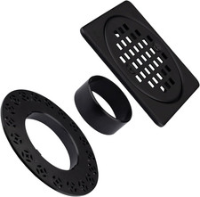 4 Inch Drain Grate Kit Compatible with Schluter Kerdi-Drain 4 Inch, Black