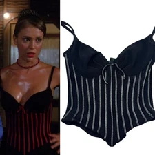 Rare Bustier ASO Phoebe Halliwell Charmed ALT Black Silve Corset Cache S