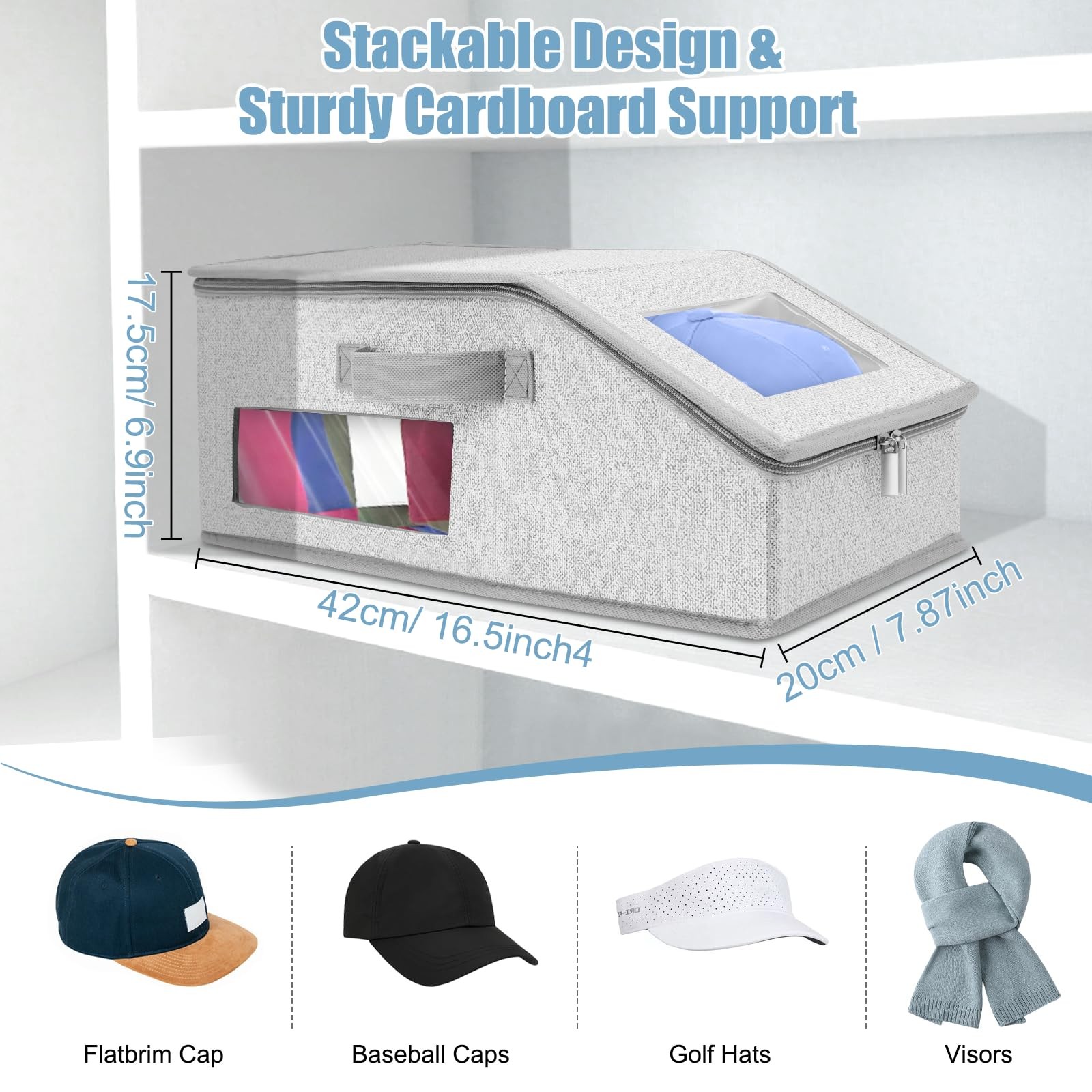 2 Pack Stackable Baseball Cap Organizer & Hat Sto… - image 6